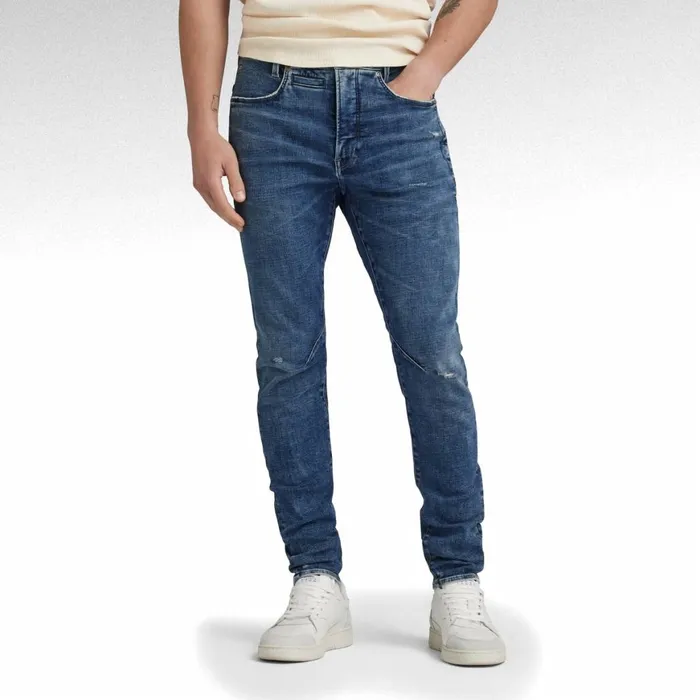 Slim Men GStar RAW DStaq 3D Slim Jeans Antique Faded Orinoco Blue Destroyed