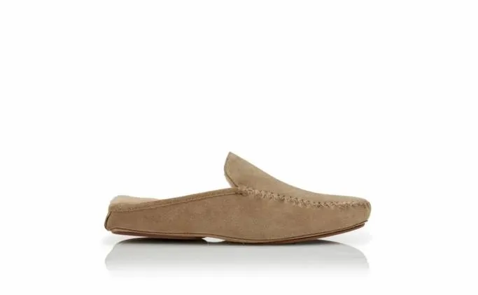 Slippers Men Manolo Blahnik CRAWFORDDark Beige Suede Slippers Slippers Men Manolo Blahnik CRAWFORDDark Beige Suede Slippers