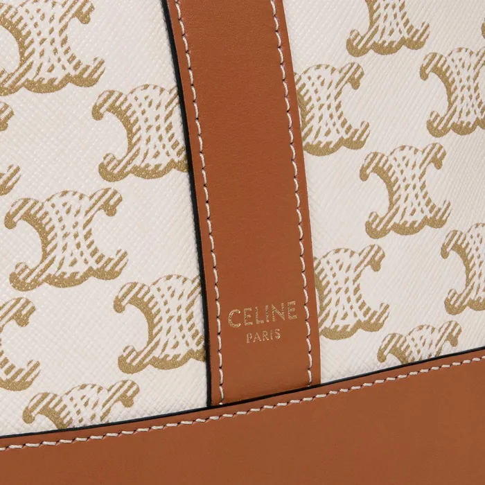 Small Bucket In Triomphe Canvas And Calfskin White Women CELINE TRIOMPHE CANVAS Small Bucket In Triomphe Canvas And Calfskin White Women CELINE TRIOMPHE CANVAS