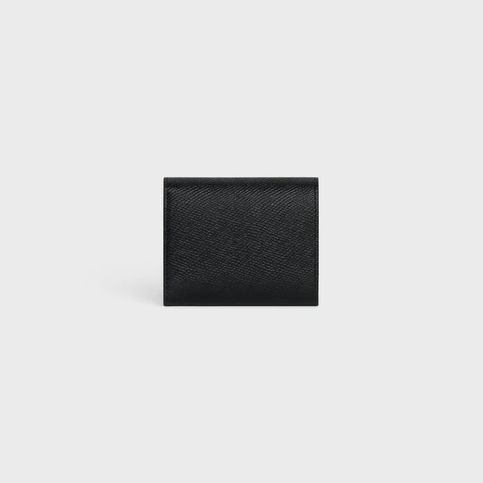 Small Trifold Wallet In Grained Calfskin Black Men CELINE WALLETS Small Trifold Wallet In Grained Calfskin Black Men CELINE WALLETS