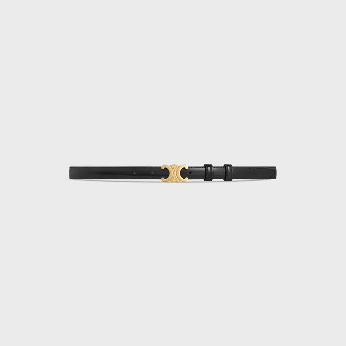 Small Triomphe Belt In Taurillon Leather Black Women CELINE BELTS