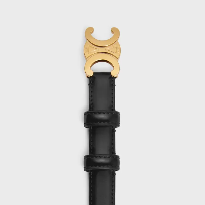 Small Triomphe Belt In Taurillon Leather Black Women CELINE BELTS Small Triomphe Belt In Taurillon Leather Black Women CELINE BELTS