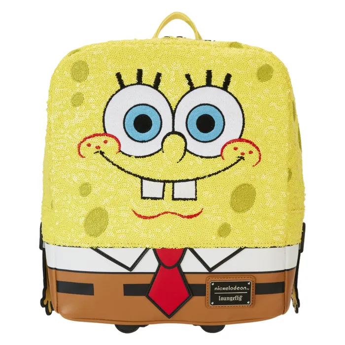 SpongeBob SquarePants Exclusive 25th Anniversary Sequin Cosplay Mini Backpack Unisex Loungefly Backpacks SpongeBob SquarePants Exclusive 25th Anniversary Sequin Cosplay Mini Backpack Unisex Loungefly Backpacks
