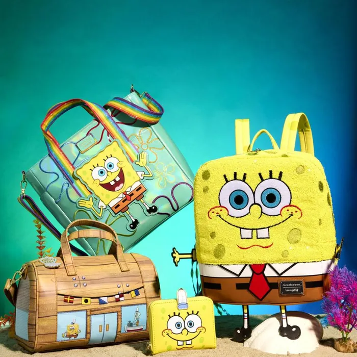 SpongeBob SquarePants Exclusive 25th Anniversary Sequin Cosplay Mini Backpack Unisex Loungefly Backpacks SpongeBob SquarePants Exclusive 25th Anniversary Sequin Cosplay Mini Backpack Unisex Loungefly Backpacks