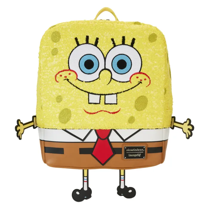 SpongeBob SquarePants Exclusive 25th Anniversary Sequin Cosplay Mini Backpack Unisex Loungefly Backpacks SpongeBob SquarePants Exclusive 25th Anniversary Sequin Cosplay Mini Backpack Unisex Loungefly Backpacks