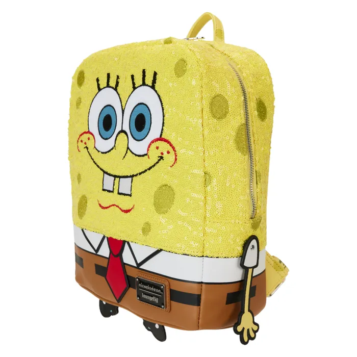 SpongeBob SquarePants Exclusive 25th Anniversary Sequin Cosplay Mini Backpack Unisex Loungefly Backpacks SpongeBob SquarePants Exclusive 25th Anniversary Sequin Cosplay Mini Backpack Unisex Loungefly Backpacks
