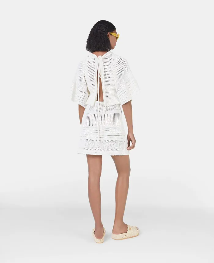 Stella McCartney 039I Love You039 Crochet Beach Dress Cream Women Knitwear