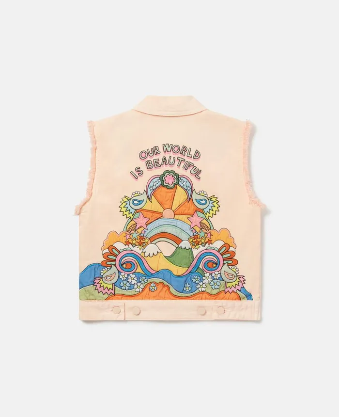 Stella McCartney 039Love To Dream039 Embroidered Gilet Pink Kids Outerwear