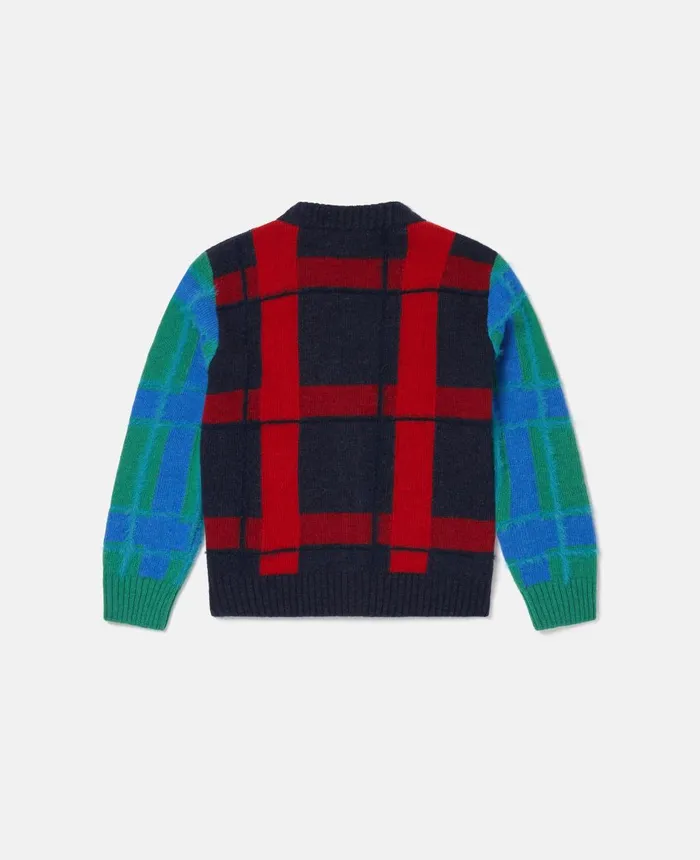 Stella McCartney Checked Cardigan Multicolour Kids Sweaters and Cardigans