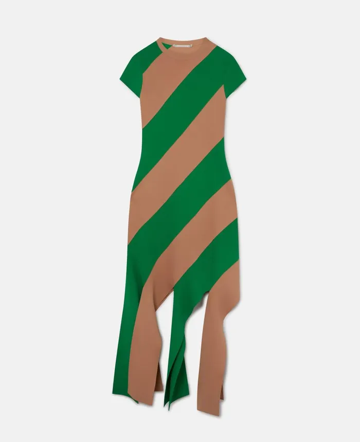 Stella McCartney Compact Knit Midi Dress Multicolour Women Dresses