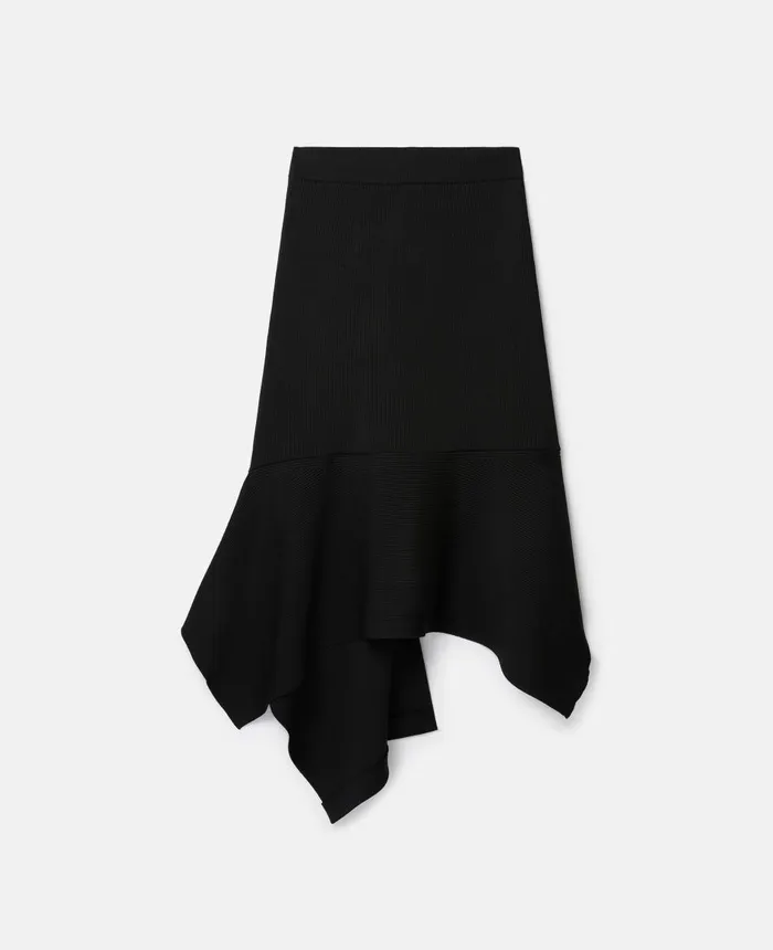 Stella McCartney Compact Rib Knit Skirt Black Women Knitwear