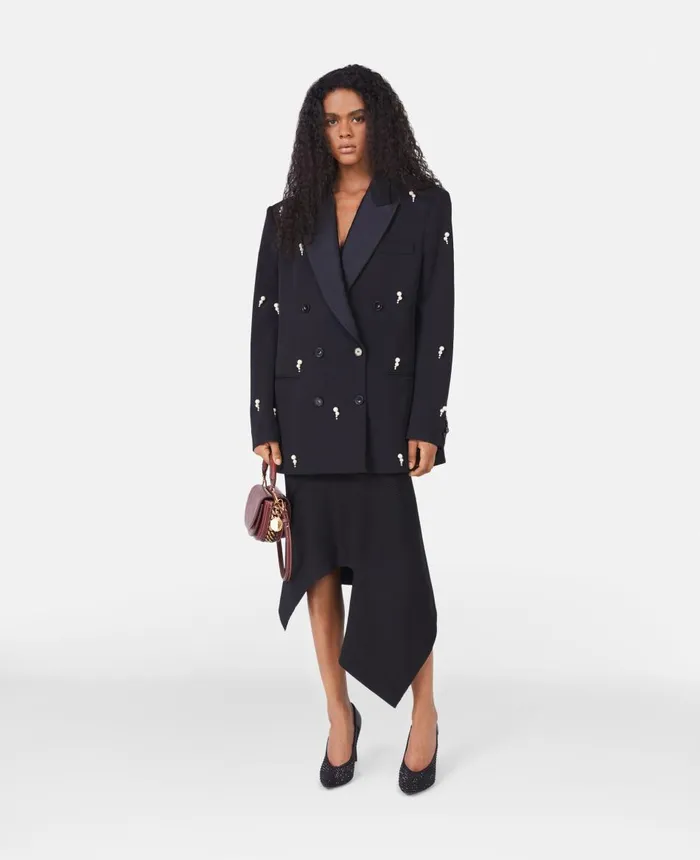 Stella McCartney Compact Rib Knit Skirt Black Women Knitwear