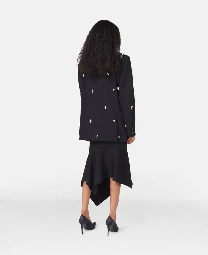 Stella McCartney Compact Rib Knit Skirt Black Women Knitwear