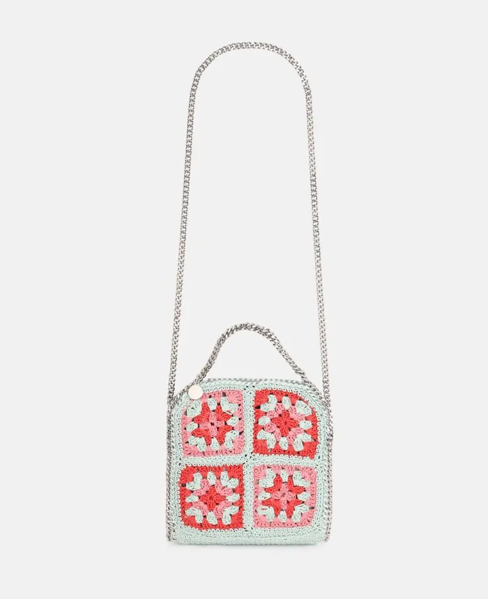 Stella McCartney Falabella Cotton Crochet Tiny Tote Bag Bellini Rose Women Iconic Falabella Stella McCartney Falabella Cotton Crochet Tiny Tote Bag Bellini Rose Women Iconic Falabella