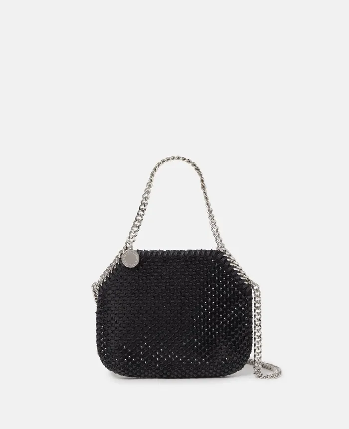 Stella McCartney Falabella Crystal Mesh Mini Tote Bag Black Women Mini Bags And Clutches Stella McCartney Falabella Crystal Mesh Mini Tote Bag Black Women Mini Bags And Clutches