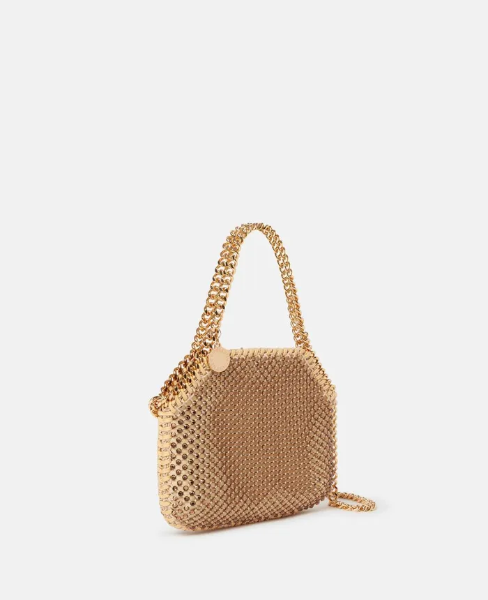 Stella McCartney Falabella Crystal Mesh Mini Tote Bag Fawn Women Mini Bags And Clutches Stella McCartney Falabella Crystal Mesh Mini Tote Bag Fawn Women Mini Bags And Clutches