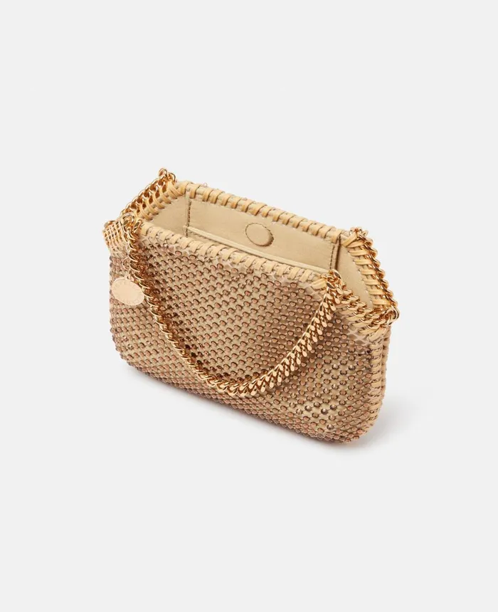 Stella McCartney Falabella Crystal Mesh Mini Tote Bag Fawn Women Mini Bags And Clutches Stella McCartney Falabella Crystal Mesh Mini Tote Bag Fawn Women Mini Bags And Clutches