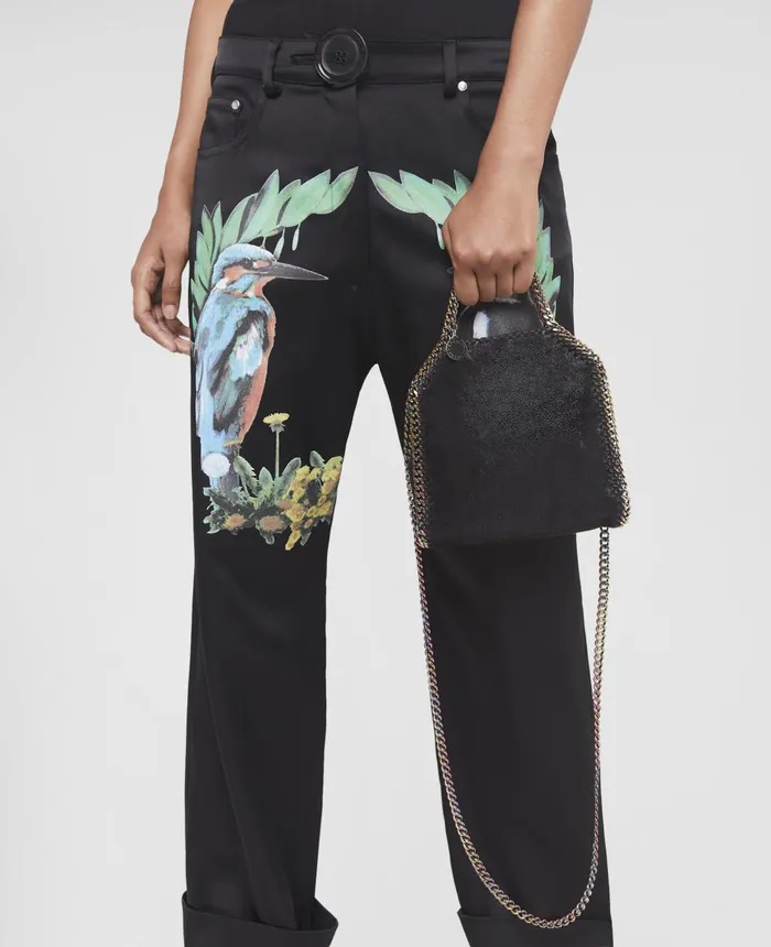 Stella McCartney Falabella Holographic Chain Tiny Tote Bag Black Women TopHandle Bags Stella McCartney Falabella Holographic Chain Tiny Tote Bag Black Women TopHandle Bags