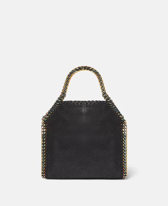 Stella McCartney Falabella Holographic Chain Tiny Tote Bag Black Women TopHandle Bags Stella McCartney Falabella Holographic Chain Tiny Tote Bag Black Women TopHandle Bags