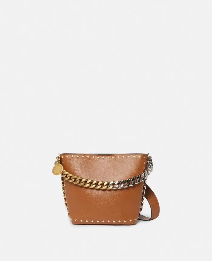 Stella McCartney Frayme Grainy Studded Bucket Bag Pecan Women Frayme Bag