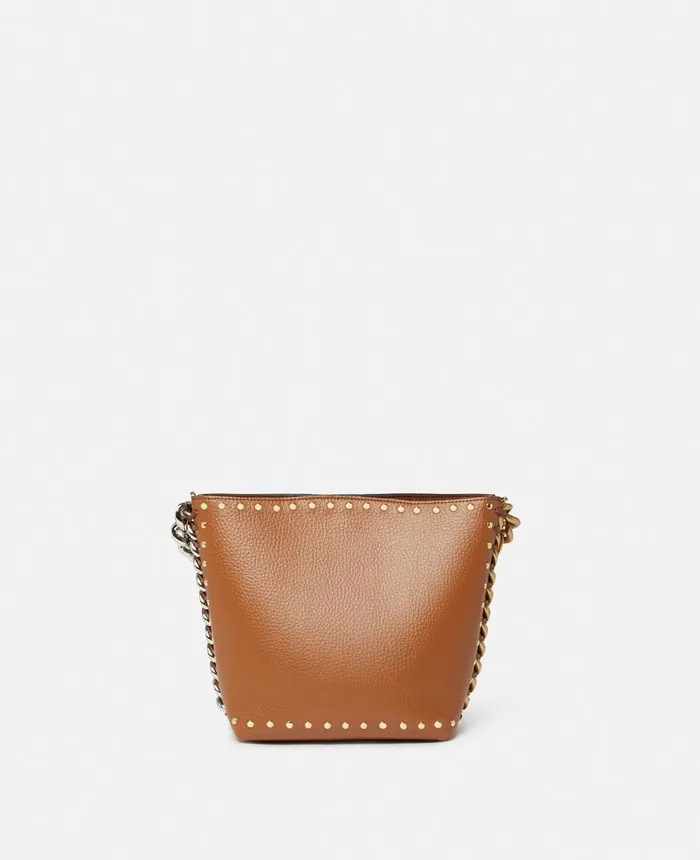 Stella McCartney Frayme Grainy Studded Bucket Bag Pecan Women Frayme Bag