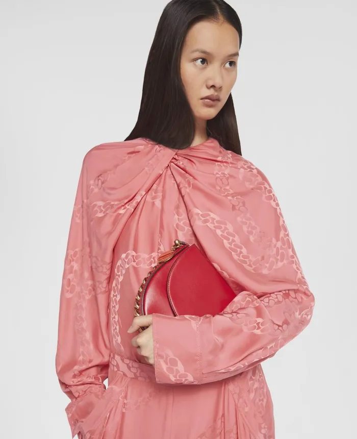 Stella McCartney Frayme Medium Flap Shoulder Bag Bright Red Women Frayme Bag Stella McCartney Frayme Medium Flap Shoulder Bag Bright Red Women Frayme Bag