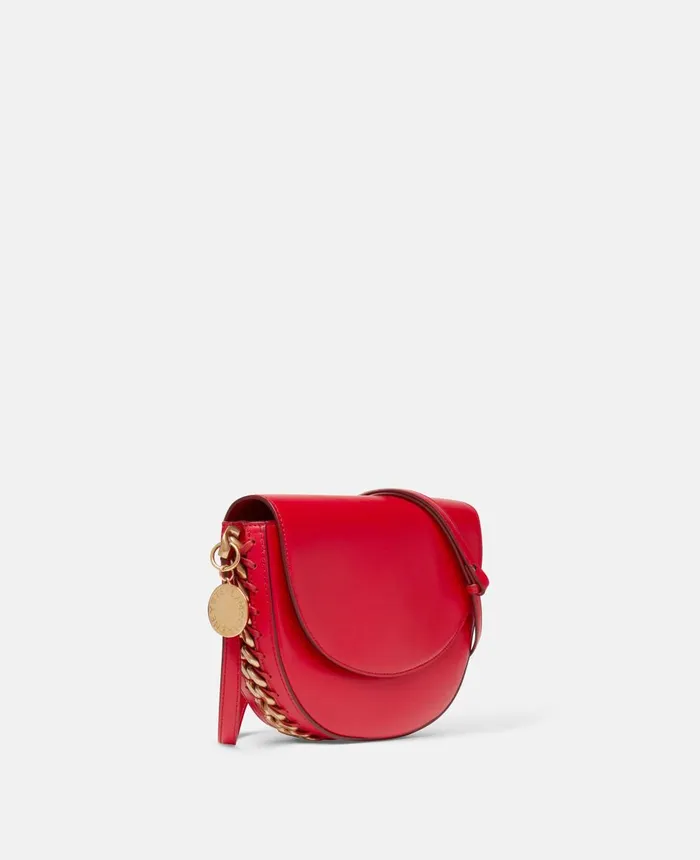 Stella McCartney Frayme Medium Flap Shoulder Bag Bright Red Women Frayme Bag Stella McCartney Frayme Medium Flap Shoulder Bag Bright Red Women Frayme Bag