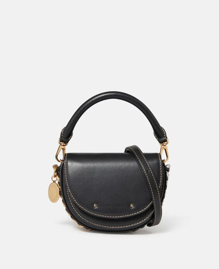 Stella McCartney Frayme Ryder Double Flap Shoulder Bag Black Women Frayme Bag Stella McCartney Frayme Ryder Double Flap Shoulder Bag Black Women Frayme Bag