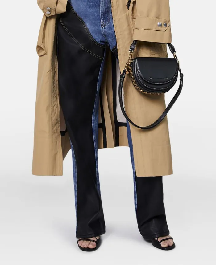 Stella McCartney Frayme Ryder Double Flap Shoulder Bag Black Women Frayme Bag Stella McCartney Frayme Ryder Double Flap Shoulder Bag Black Women Frayme Bag