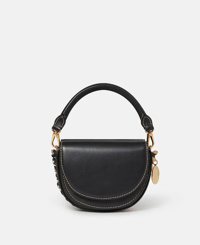 Stella McCartney Frayme Ryder Double Flap Shoulder Bag Black Women Frayme Bag Stella McCartney Frayme Ryder Double Flap Shoulder Bag Black Women Frayme Bag