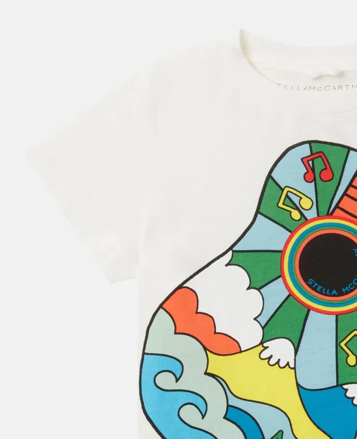 Stella McCartney Hippie Guitar Print TShirt White Kids Sweatshirt And TShirts Stella McCartney Hippie Guitar Print TShirt White Kids Sweatshirt And TShirts