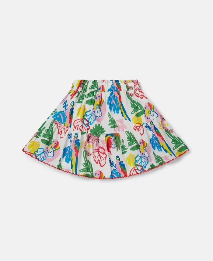 Stella McCartney Jungle Print Flared Skirt Ivory Multicolour Kids Pants and Shorts Stella McCartney Jungle Print Flared Skirt Ivory Multicolour Kids Pants and Shorts