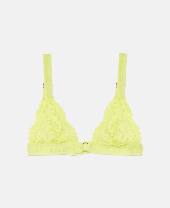 Stella McCartney Lace Flounce Bralette Neon Zest Women Lingerie And Sleepwear