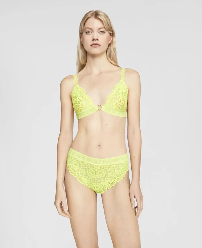 Stella McCartney Lace Flounce Bralette Neon Zest Women Lingerie And Sleepwear Stella McCartney Lace Flounce Bralette Neon Zest Women Lingerie And Sleepwear