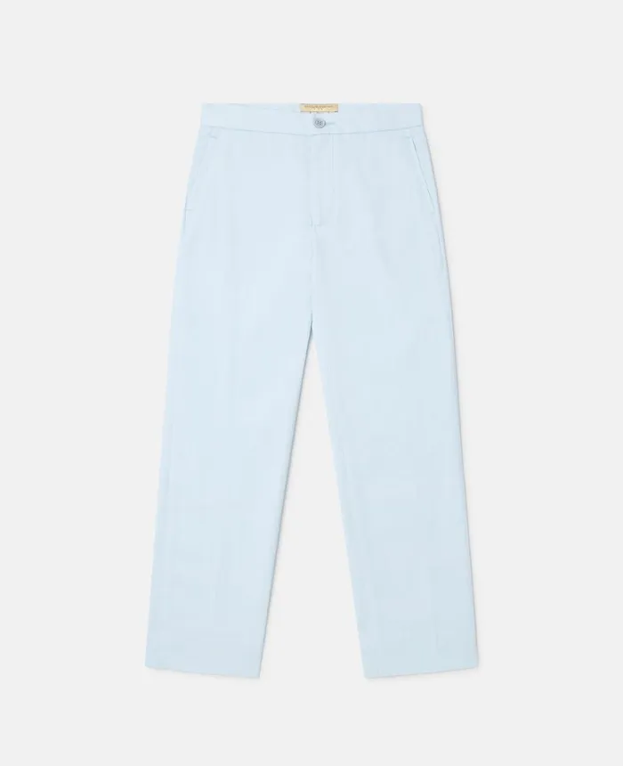 Stella McCartney Logo Lining Tailored Trousers Light Blue Kids Pants and Shorts Stella McCartney Logo Lining Tailored Trousers Light Blue Kids Pants and Shorts