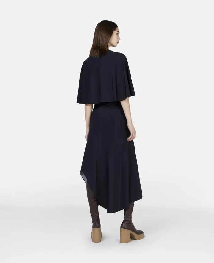 Stella McCartney Pearl Trompe Loeil Print Midi Dress Black Women Dresses