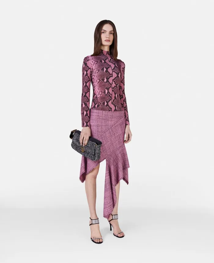 Stella McCartney Python Print Flared Sleeve Top Camellia Women Shirts And Tops Stella McCartney Python Print Flared Sleeve Top Camellia Women Shirts And Tops