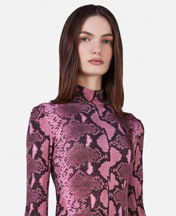 Stella McCartney Python Print Flared Sleeve Top Camellia Women Shirts And Tops Stella McCartney Python Print Flared Sleeve Top Camellia Women Shirts And Tops