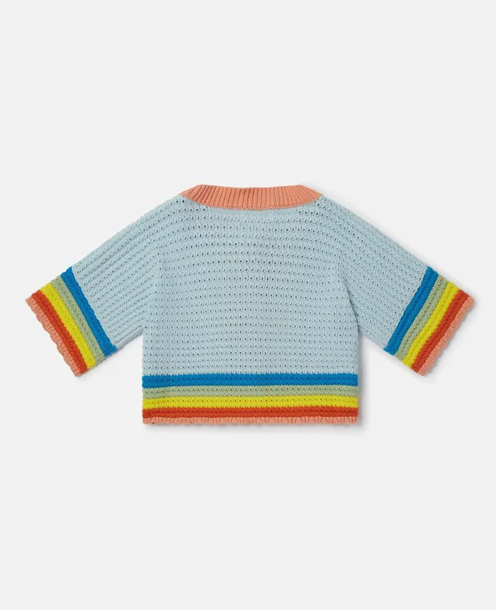 Stella McCartney Rainbow Patchwork Cardigan Multicolour Kids Sweaters and Cardigans Stella McCartney Rainbow Patchwork Cardigan Multicolour Kids Sweaters and Cardigans