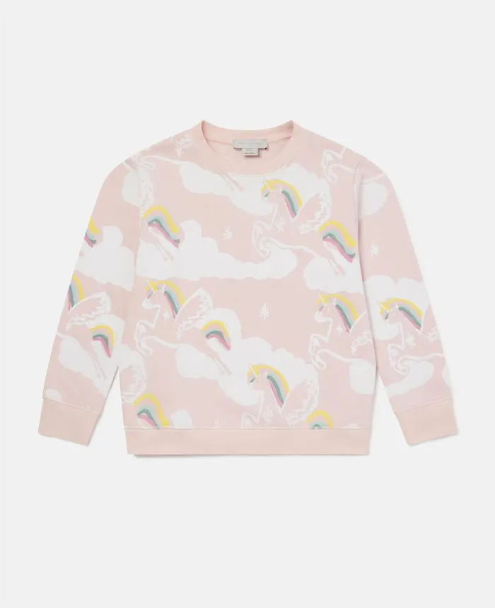 Stella McCartney Rainbow Unicorn Print Sweatshirt Light Blue Kids Sweaters and Cardigans Stella McCartney Rainbow Unicorn Print Sweatshirt Light Blue Kids Sweaters and Cardigans