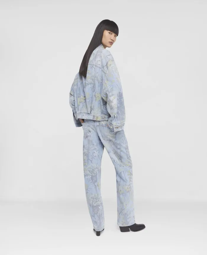 Stella McCartney Rewild Flora Print Oversized Denim Jacket Printed Blue Women Denim Stella McCartney Rewild Flora Print Oversized Denim Jacket Printed Blue Women Denim