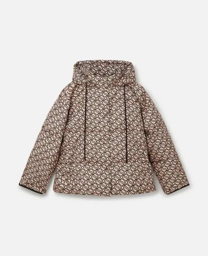 Stella McCartney SWave Short Puffer Coat Raffia Women Coats And Jackets