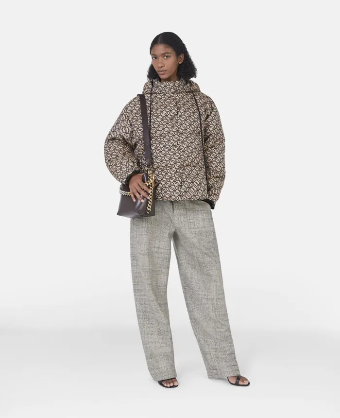 Stella McCartney SWave Short Puffer Coat Raffia Women Coats And Jackets