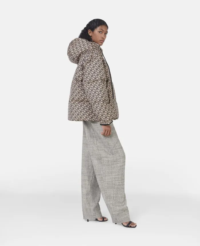 Stella McCartney SWave Short Puffer Coat Raffia Women Coats And Jackets
