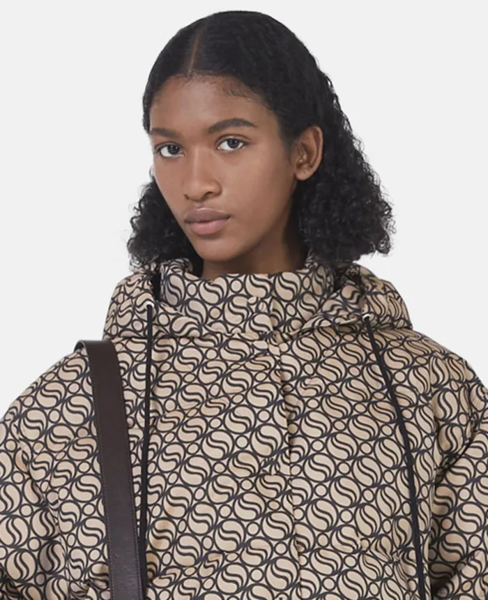 Stella McCartney SWave Short Puffer Coat Raffia Women Coats And Jackets