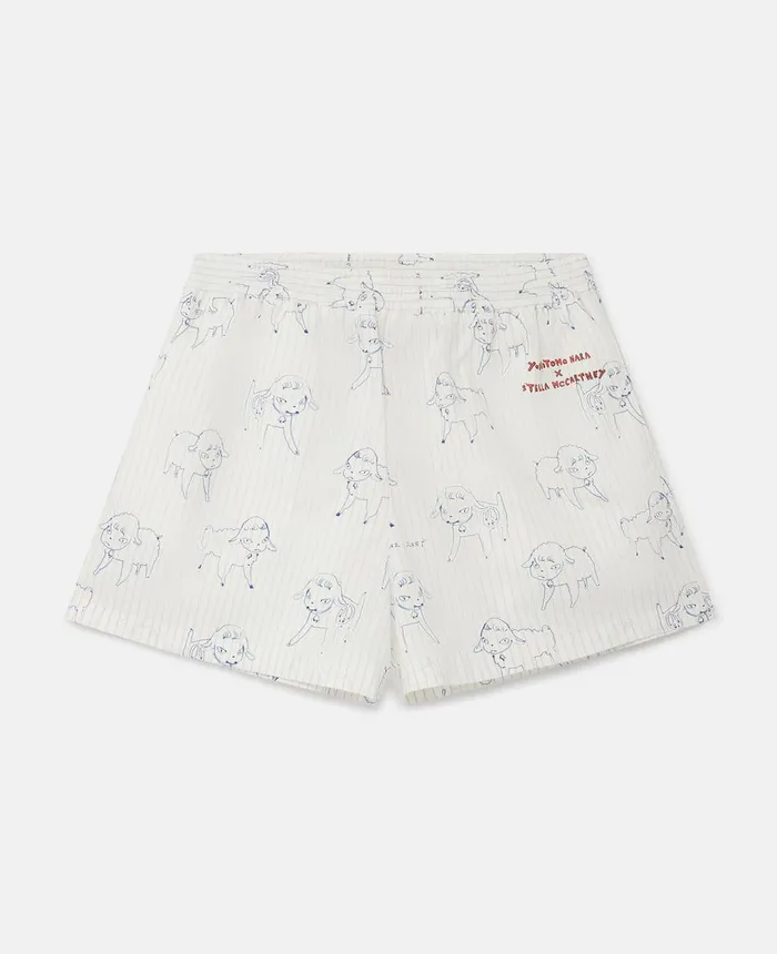 Stella McCartney Sheep Can Never Sleep Print Shorts Multicolour White WomenMen Pants and Shorts
