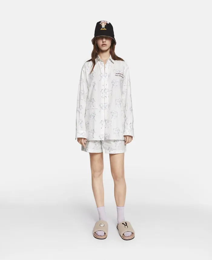 Stella McCartney Sheep Can Never Sleep Print Shorts Multicolour White WomenMen Pants and Shorts Stella McCartney Sheep Can Never Sleep Print Shorts Multicolour White WomenMen Pants and Shorts