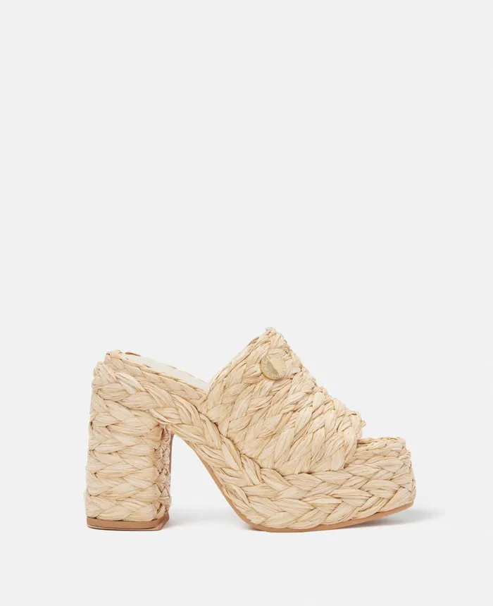 Stella McCartney Skyla Raffia Heeled Sandals Raffia Women Heels
