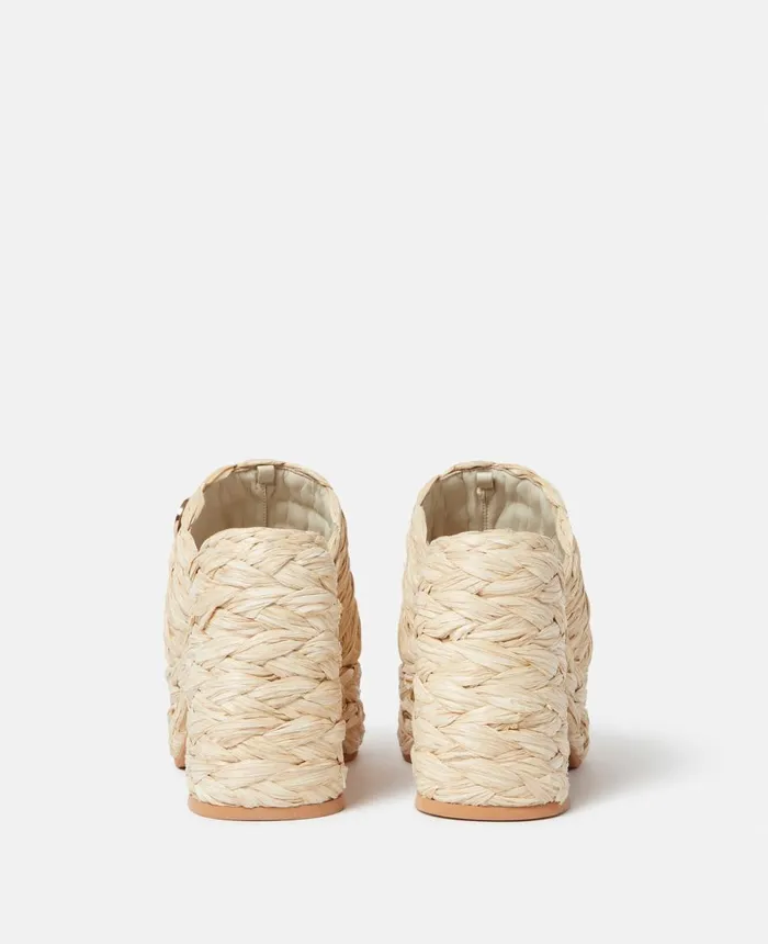 Stella McCartney Skyla Raffia Heeled Sandals Raffia Women Heels
