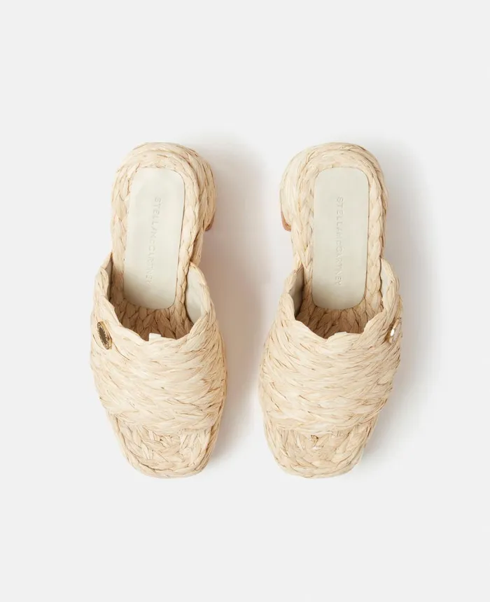 Stella McCartney Skyla Raffia Heeled Sandals Raffia Women Heels